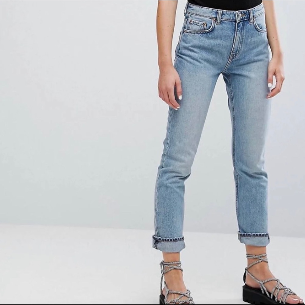 ASOS Lightwash High Waist Mom Jeans